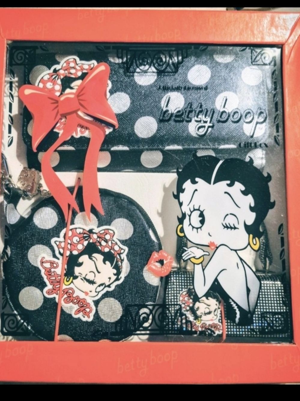 BNIP Betty Boop 3 Pk Polka Dot  - Black with Silver Dots